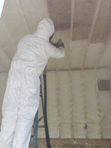 foam being sprayed in ppe