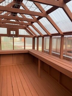 interior of greenhouse coated with seminole brown