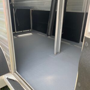 poly floor shield in a trailer